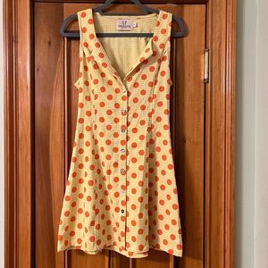 FASHION BRAND COMPANY teacher dress in yellow clown print